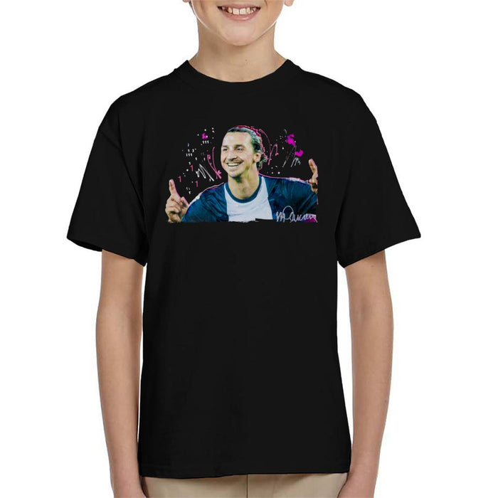 Sidney Maurer Original Portrait Of Zlatan Ibrahimovic Pointing Up Kid's T-Shirt