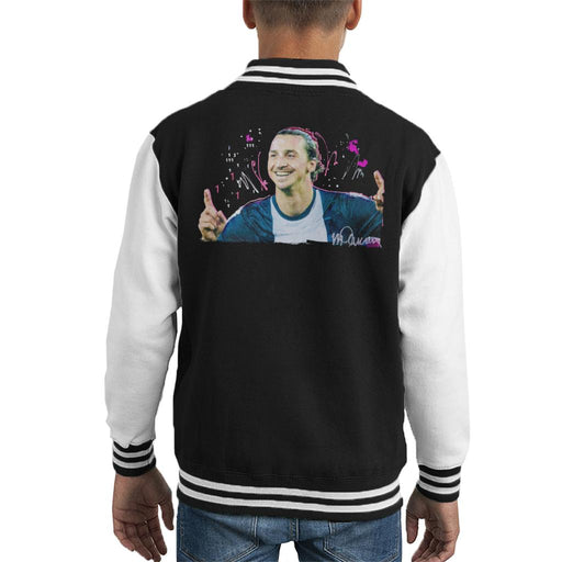 Sidney Maurer Original Portrait Of Zlatan Ibrahimovic Pointing Up Kid's Varsity Jacket