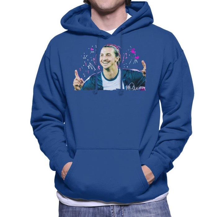 Sidney Maurer Original Portrait Of Zlatan Ibrahimovic Pointing Up Men's Hooded Sweatshirt