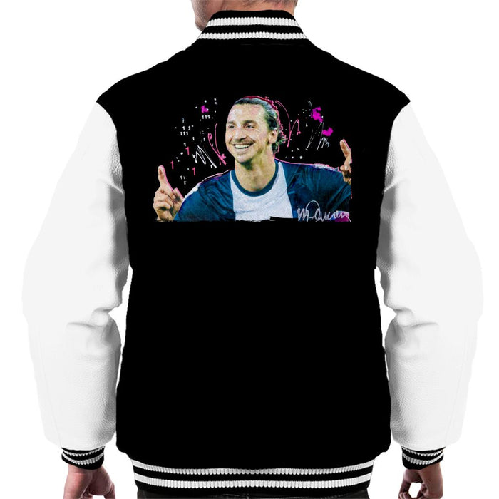 Sidney Maurer Original Portrait Of Zlatan Ibrahimovic Pointing Up Men's Varsity Jacket