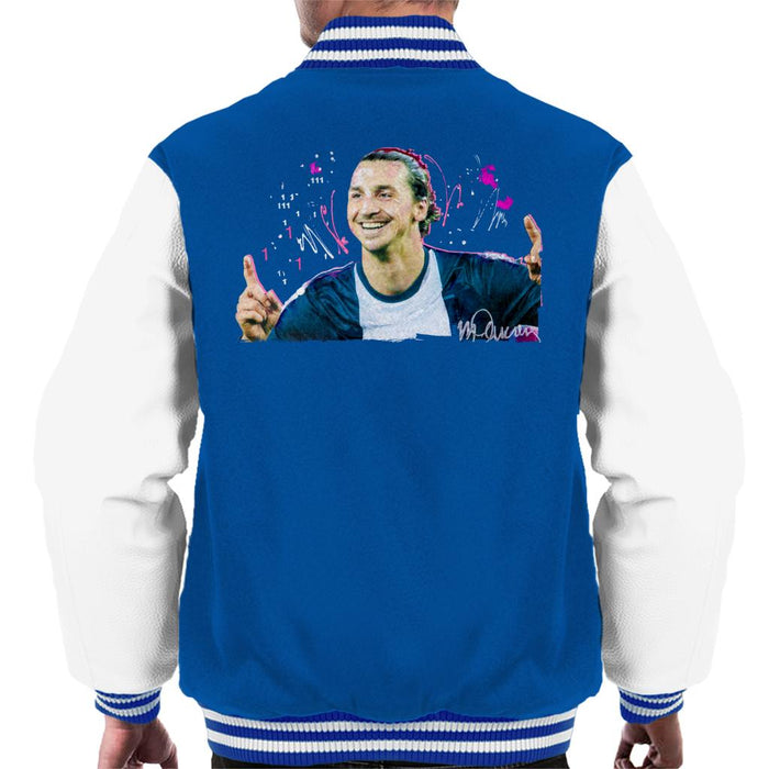 Sidney Maurer Original Portrait Of Zlatan Ibrahimovic Pointing Up Men's Varsity Jacket