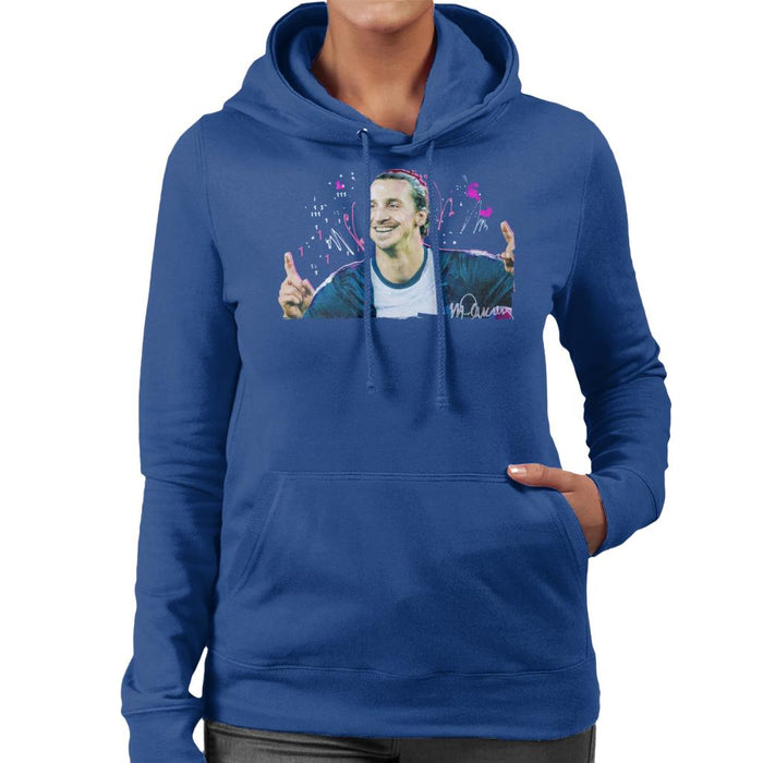 Sidney Maurer Original Portrait Of Zlatan Ibrahimovic Pointing Up Women's Hooded Sweatshirt