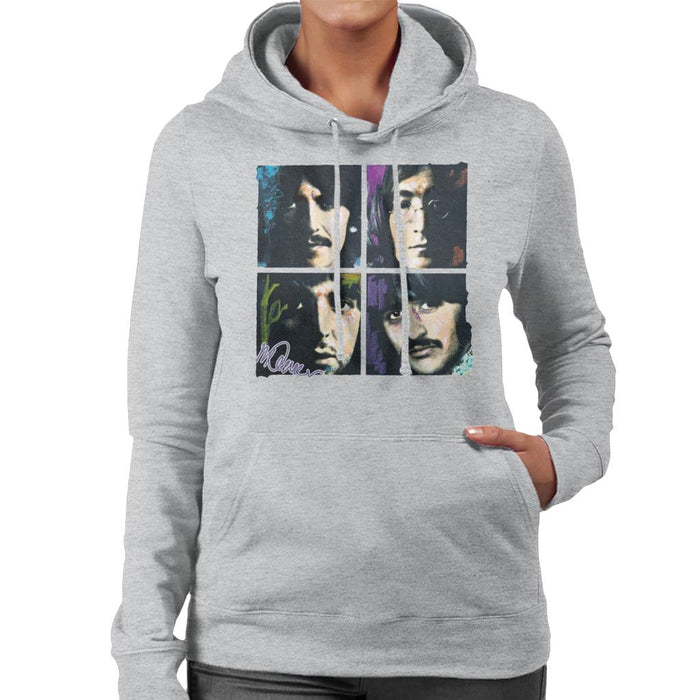 Sidney Maurer Original Portrait Of John Paul George Ringo Beatles Women's Hooded Sweatshirt