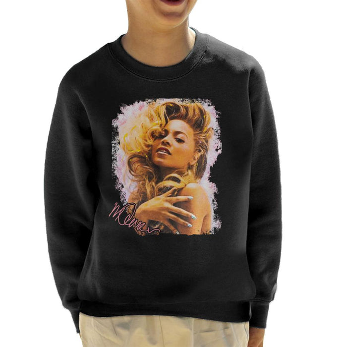 Sidney Maurer Original Portrait Of Singer Beyonce Shiny Nails Kid's Sweatshirt