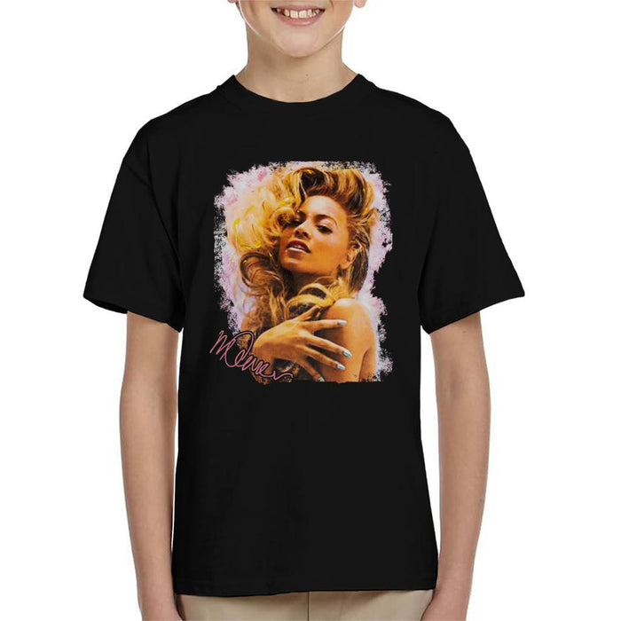Sidney Maurer Original Portrait Of Singer Beyonce Shiny Nails Kid's T-Shirt