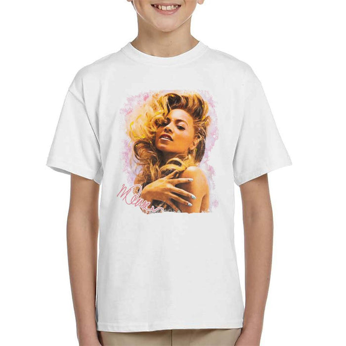 Sidney Maurer Original Portrait Of Singer Beyonce Shiny Nails Kid's T-Shirt