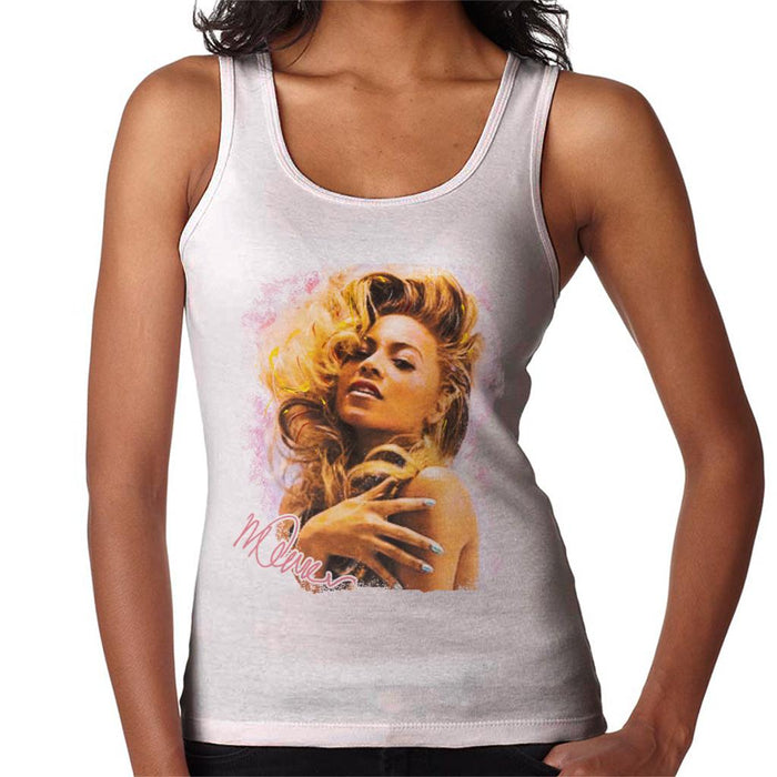Sidney Maurer Original Portrait Of Singer Beyonce Shiny Nails Women's Vest