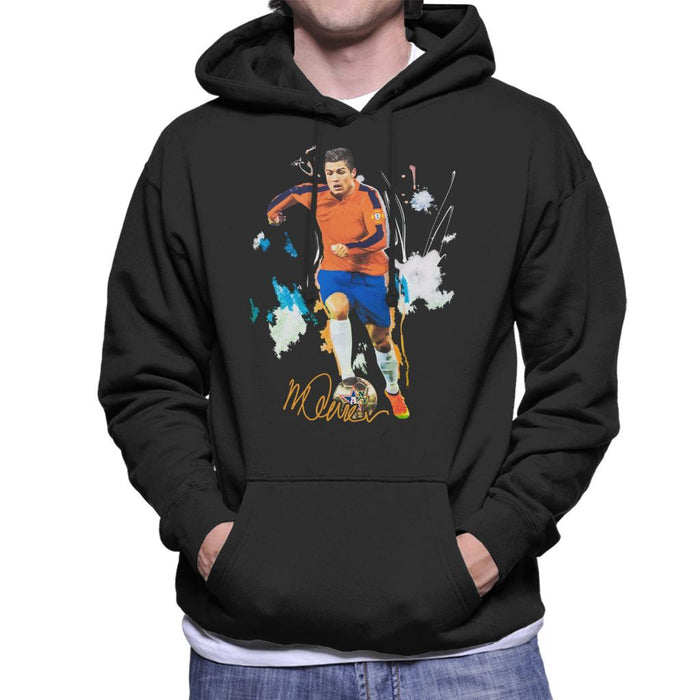 Sidney Maurer Original Portrait Of Football Star Cristiano Ronaldo Men's Hooded Sweatshirt