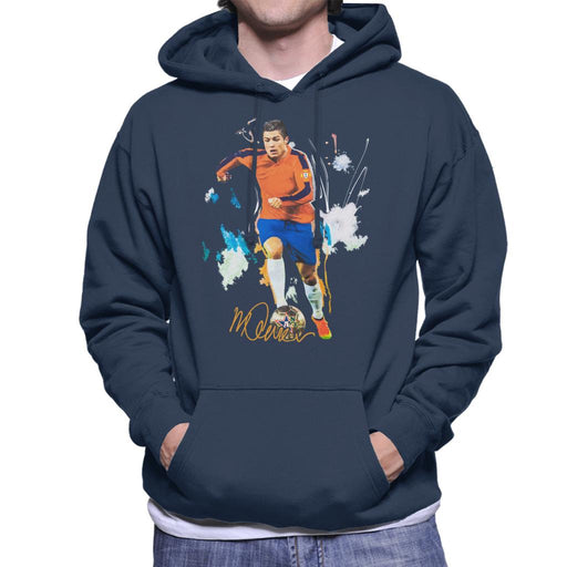 Sidney Maurer Original Portrait Of Football Star Cristiano Ronaldo Men's Hooded Sweatshirt