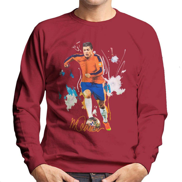 Sidney Maurer Original Portrait Of Football Star Cristiano Ronaldo Men's Sweatshirt