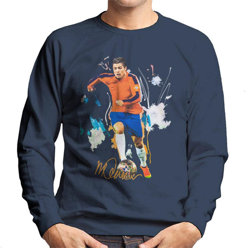 Sidney Maurer Original Portrait Of Football Star Cristiano Ronaldo Men's Sweatshirt