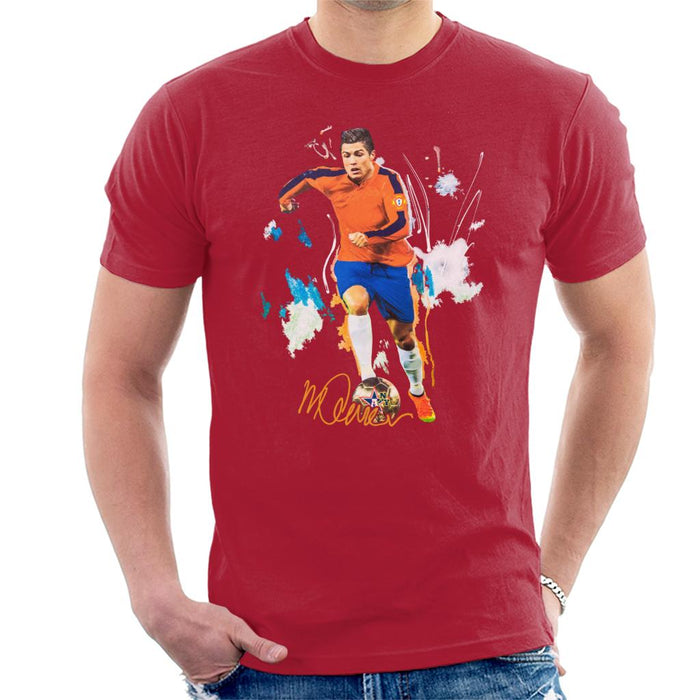 Sidney Maurer Original Portrait Of Football Star Cristiano Ronaldo Men's T-Shirt