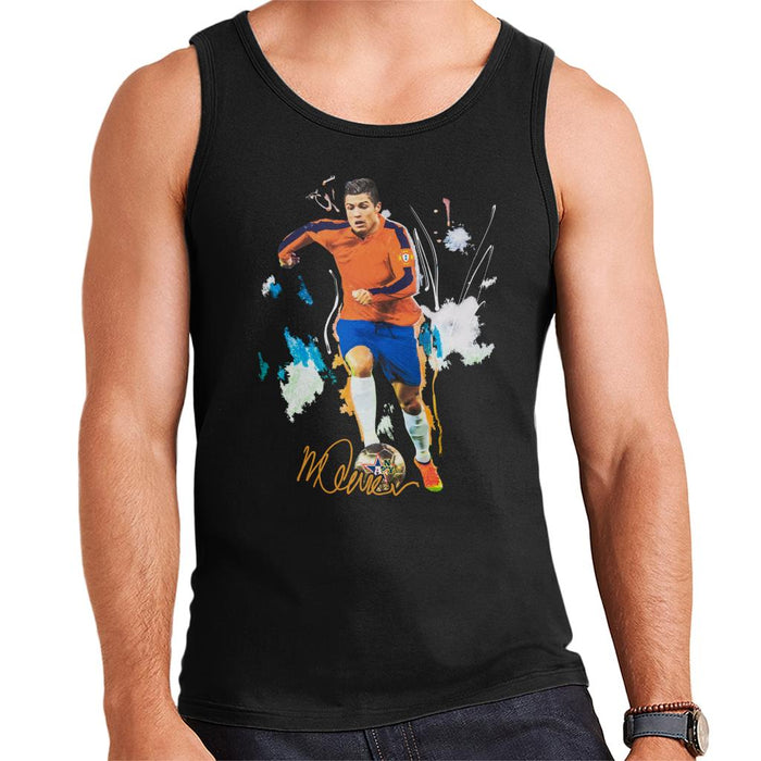 Sidney Maurer Original Portrait Of Football Star Cristiano Ronaldo Men's Vest