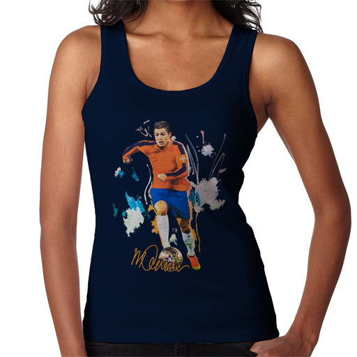 Sidney Maurer Original Portrait Of Football Star Cristiano Ronaldo Women's Vest