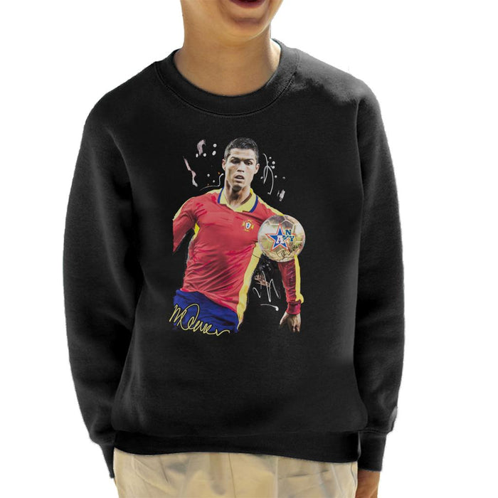 Sidney Maurer Original Portrait Of Portugal Striker Cristiano Ronaldo Kid's Sweatshirt