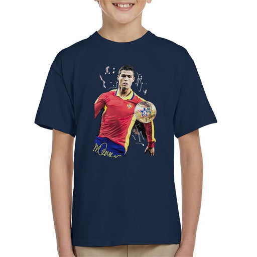 Sidney Maurer Original Portrait Of Portugal Striker Cristiano Ronaldo Kid's T-Shirt