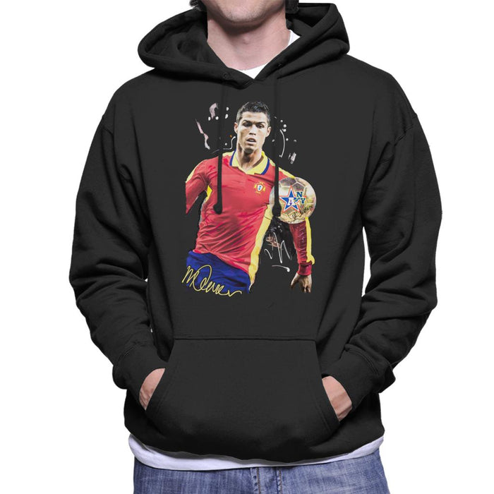 Sidney Maurer Original Portrait Of Portugal Striker Cristiano Ronaldo Men's Hooded Sweatshirt