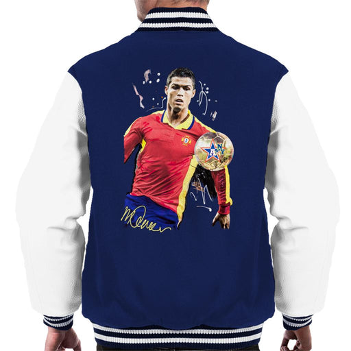 Sidney Maurer Original Portrait Of Portugal Striker Cristiano Ronaldo Men's Varsity Jacket