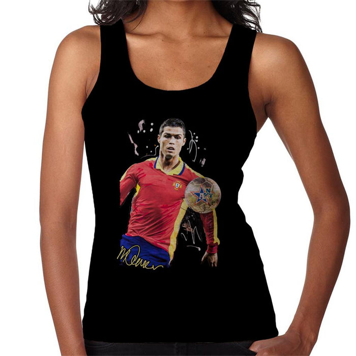 Sidney Maurer Original Portrait Of Portugal Striker Cristiano Ronaldo Women's Vest