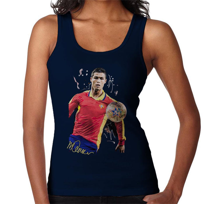 Sidney Maurer Original Portrait Of Portugal Striker Cristiano Ronaldo Women's Vest