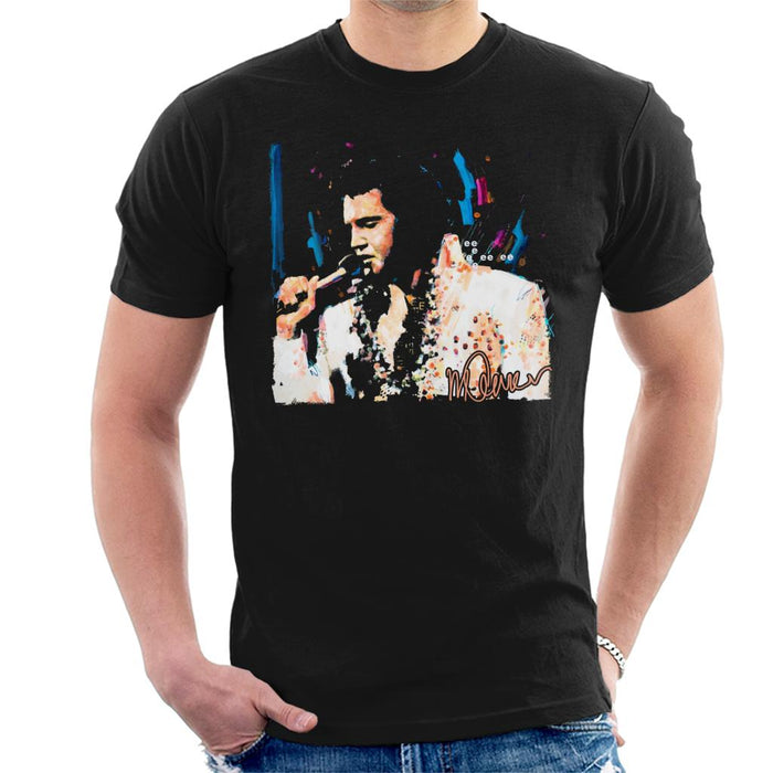 Sidney Maurer Original Portrait Of Singer Elvis Presley Men's T-Shirt