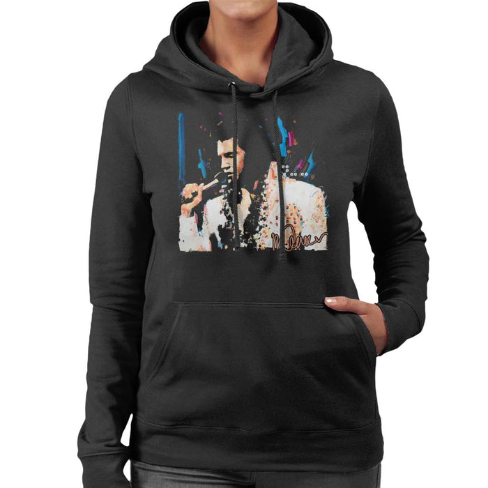 Sidney Maurer Original Portrait Of Singer Elvis Presley Women's Hooded Sweatshirt