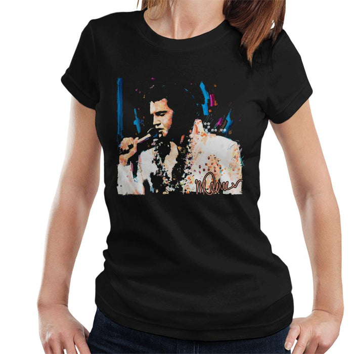 Sidney Maurer Original Portrait Of Singer Elvis Presley Women's T-Shirt