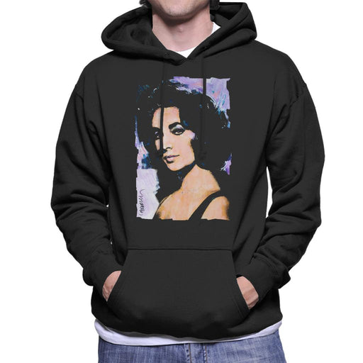 Sidney Maurer Original Portrait Of Actress Elizabeth Taylor Men's Hooded Sweatshirt