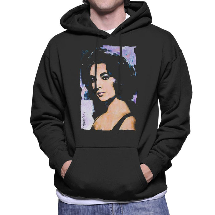 Sidney Maurer Original Portrait Of Actress Elizabeth Taylor Men's Hooded Sweatshirt