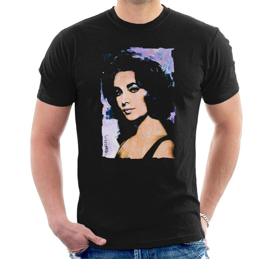 Sidney Maurer Original Portrait Of Actress Elizabeth Taylor Men's T-Shirt