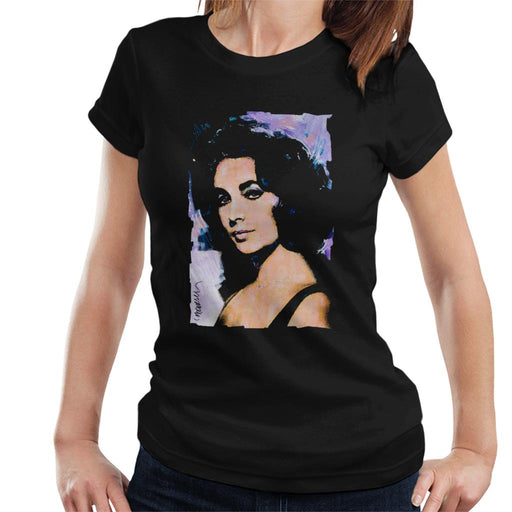 Sidney Maurer Original Portrait Of Actress Elizabeth Taylor Women's T-Shirt