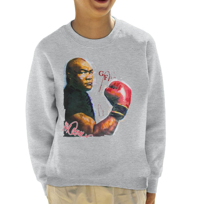 Sidney Maurer Original Portrait Of Boxer George Foreman Kid's Sweatshirt