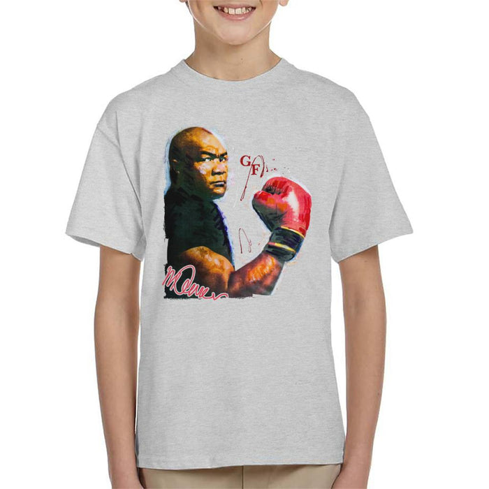 Sidney Maurer Original Portrait Of Boxer George Foreman Kid's T-Shirt