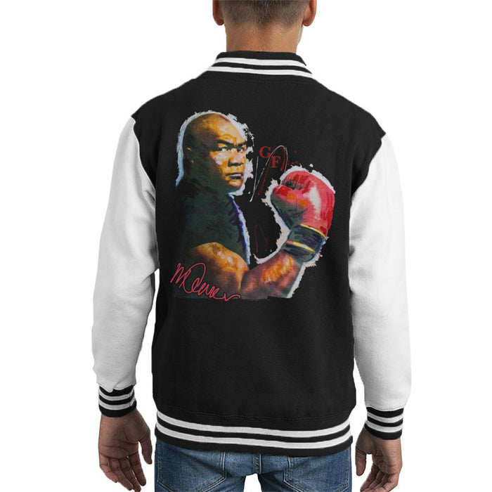 Sidney Maurer Original Portrait Of Boxer George Foreman Kid's Varsity Jacket
