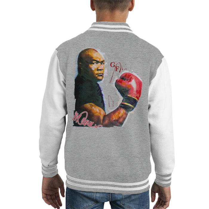 Sidney Maurer Original Portrait Of Boxer George Foreman Kid's Varsity Jacket