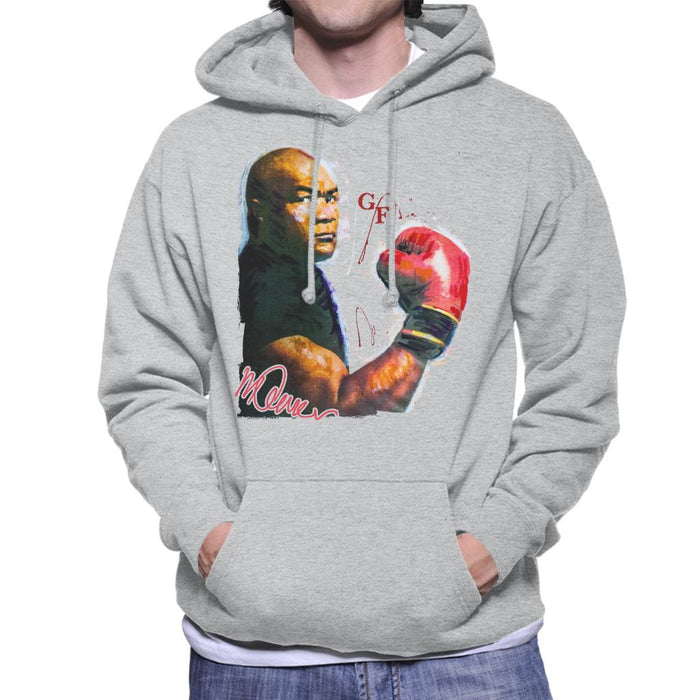 Sidney Maurer Original Portrait Of Boxer George Foreman Men's Hooded Sweatshirt