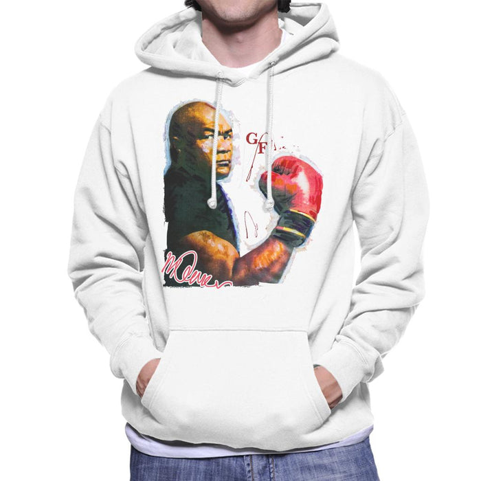 Sidney Maurer Original Portrait Of Boxer George Foreman Men's Hooded Sweatshirt