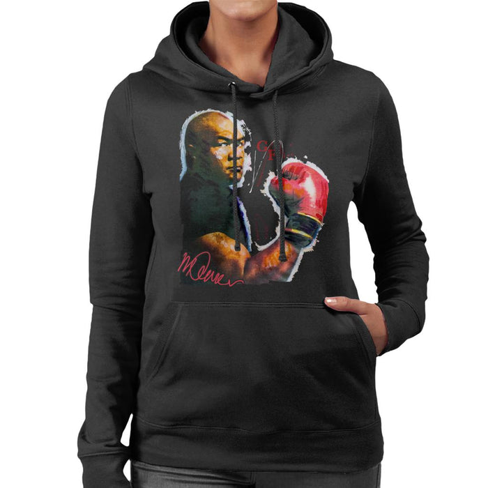 Sidney Maurer Original Portrait Of Boxer George Foreman Women's Hooded Sweatshirt