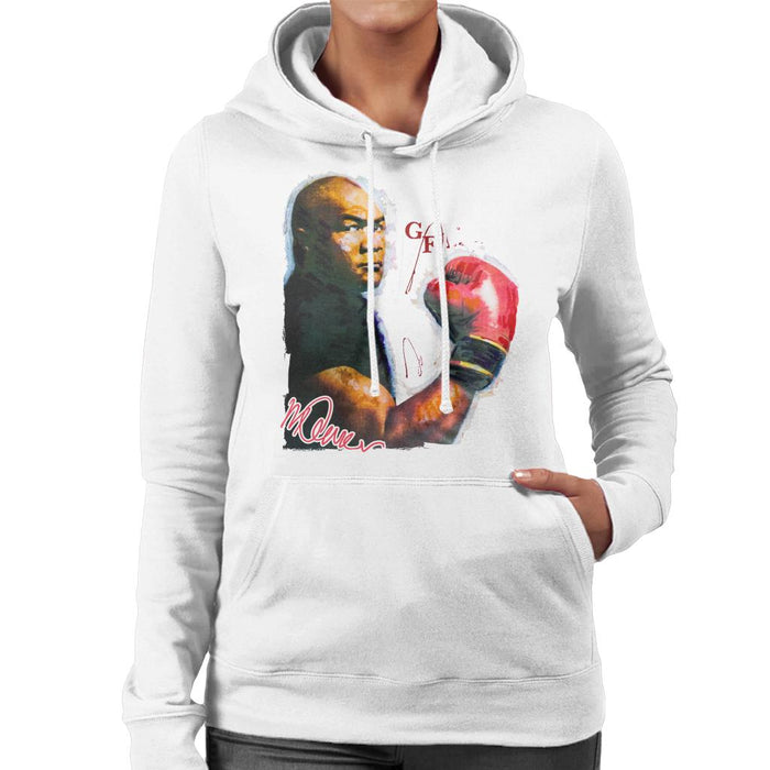 Sidney Maurer Original Portrait Of Boxer George Foreman Women's Hooded Sweatshirt