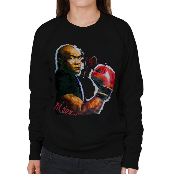 Sidney Maurer Original Portrait Of Boxer George Foreman Women's Sweatshirt