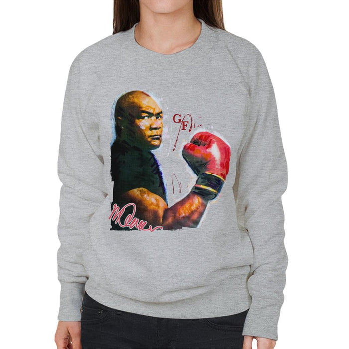 Sidney Maurer Original Portrait Of Boxer George Foreman Women's Sweatshirt