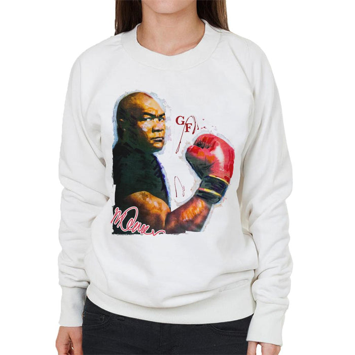 Sidney Maurer Original Portrait Of Boxer George Foreman Women's Sweatshirt