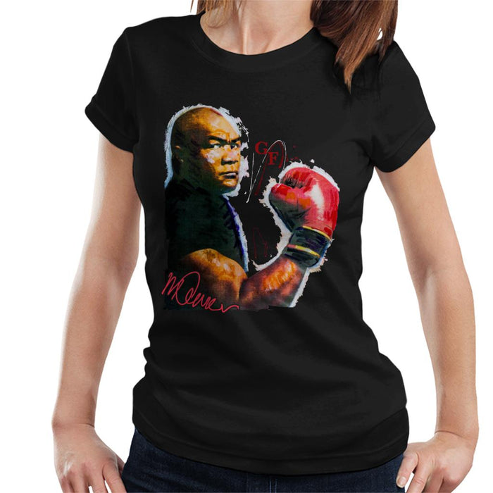 Sidney Maurer Original Portrait Of Boxer George Foreman Women's T-Shirt