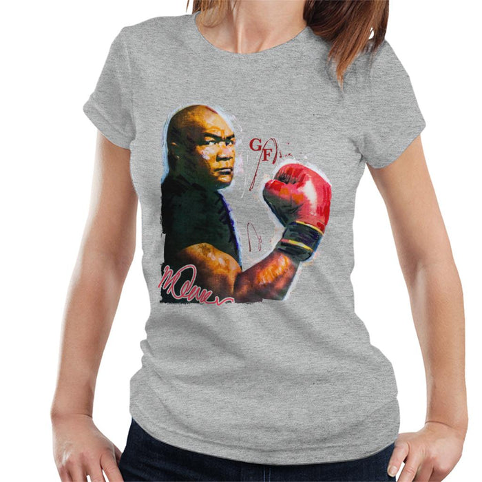 Sidney Maurer Original Portrait Of Boxer George Foreman Women's T-Shirt