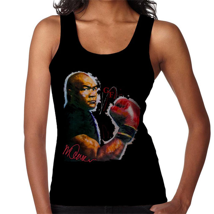 Sidney Maurer Original Portrait Of Boxer George Foreman Women's Vest