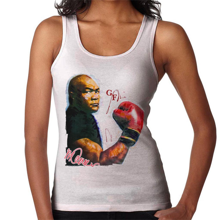 Sidney Maurer Original Portrait Of Boxer George Foreman Women's Vest
