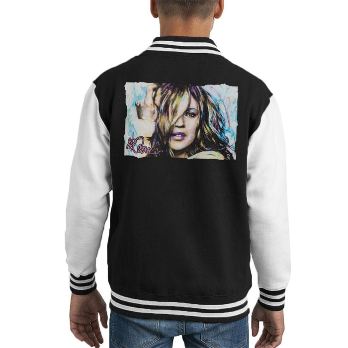 Sidney Maurer Original Portrait Of Model Kate Moss Kid's Varsity Jacket