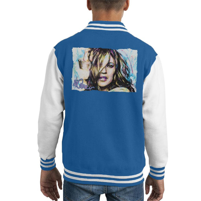 Sidney Maurer Original Portrait Of Model Kate Moss Kid's Varsity Jacket