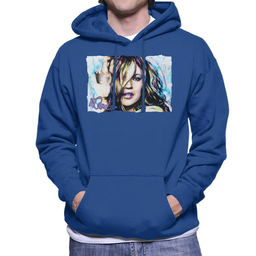 Sidney Maurer Original Portrait Of Model Kate Moss Men's Hooded Sweatshirt
