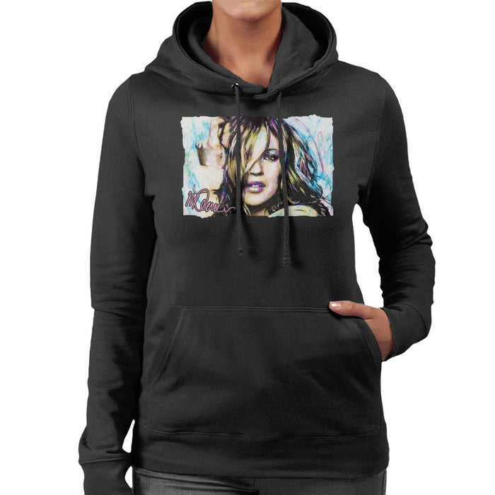 Sidney Maurer Original Portrait Of Model Kate Moss Women's Hooded Sweatshirt